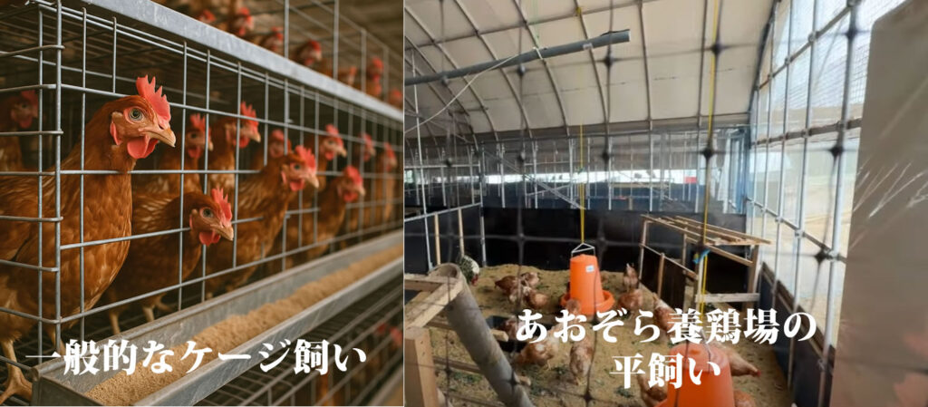 平飼い卵と普通の卵の飼育方法の違い